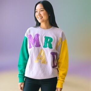 329. Mardi Gras crewneck sweatshirt purple